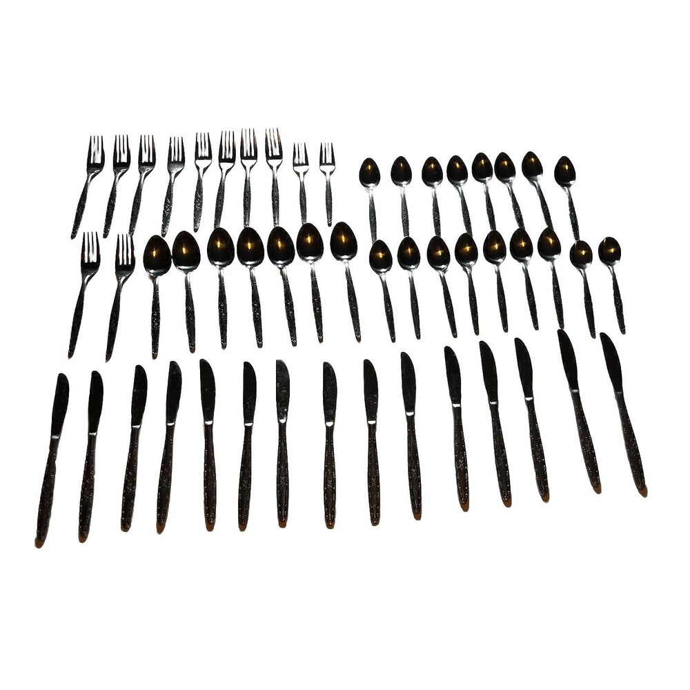Interpur Korea Stainless Flatware Set – INR3 Single Rose – 51 pcs vintage